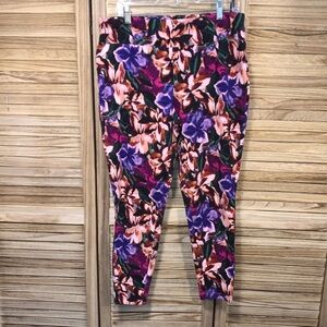 Terra & Sky Work Out Yoga Leggings Size 14 Pink Purple Brown Cream